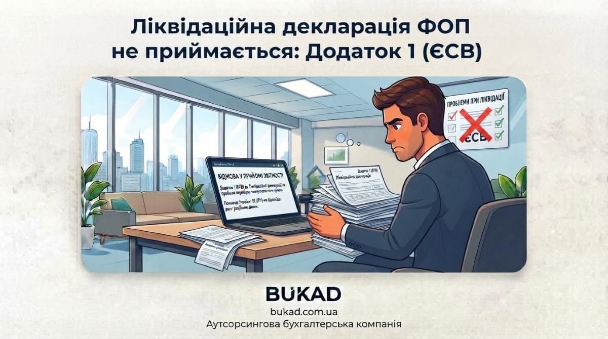 Ліквідаційна декларація ФОП не приймається. Чому виникає помилка у Додатку 1 (ЄСВ)?